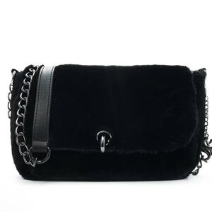 Gilda Paris Elegant Black Faux Fur Shoulder Bag